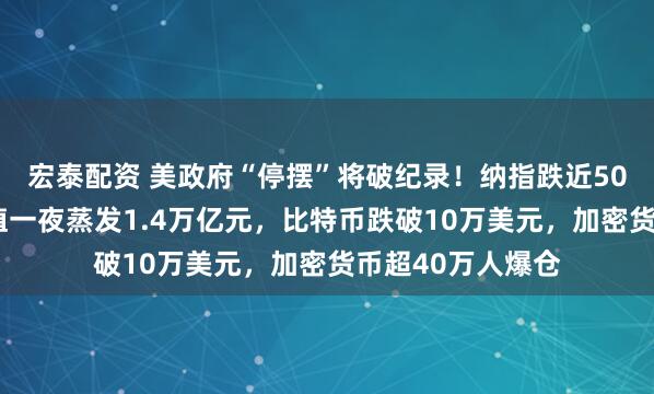 宏泰配资 美政府“停摆”将破纪录！纳指跌近500点，英伟达市值一夜蒸发1.4万亿元，比特币跌破10万美元，加密货币超40万人爆仓