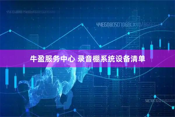 牛盈服务中心 录音棚系统设备清单