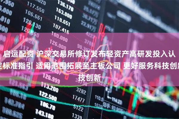 启运配资 沪深交易所修订发布轻资产高研发投入认定标准指引 适用范围拓展至主板公司 更好服务科技创新